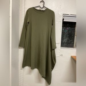 Green Marcella NYC Samantha Crewneck Asymmetric  Dress Size XS